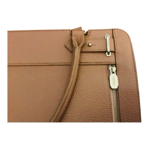 PRUNE Elegant Cream Baby Pink Leather Satchel /Top Handle Handbag - Picture 2 of 6